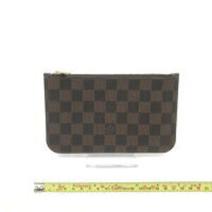 Louis Vuitton Brown Neverfull Pouch Ebene Damier